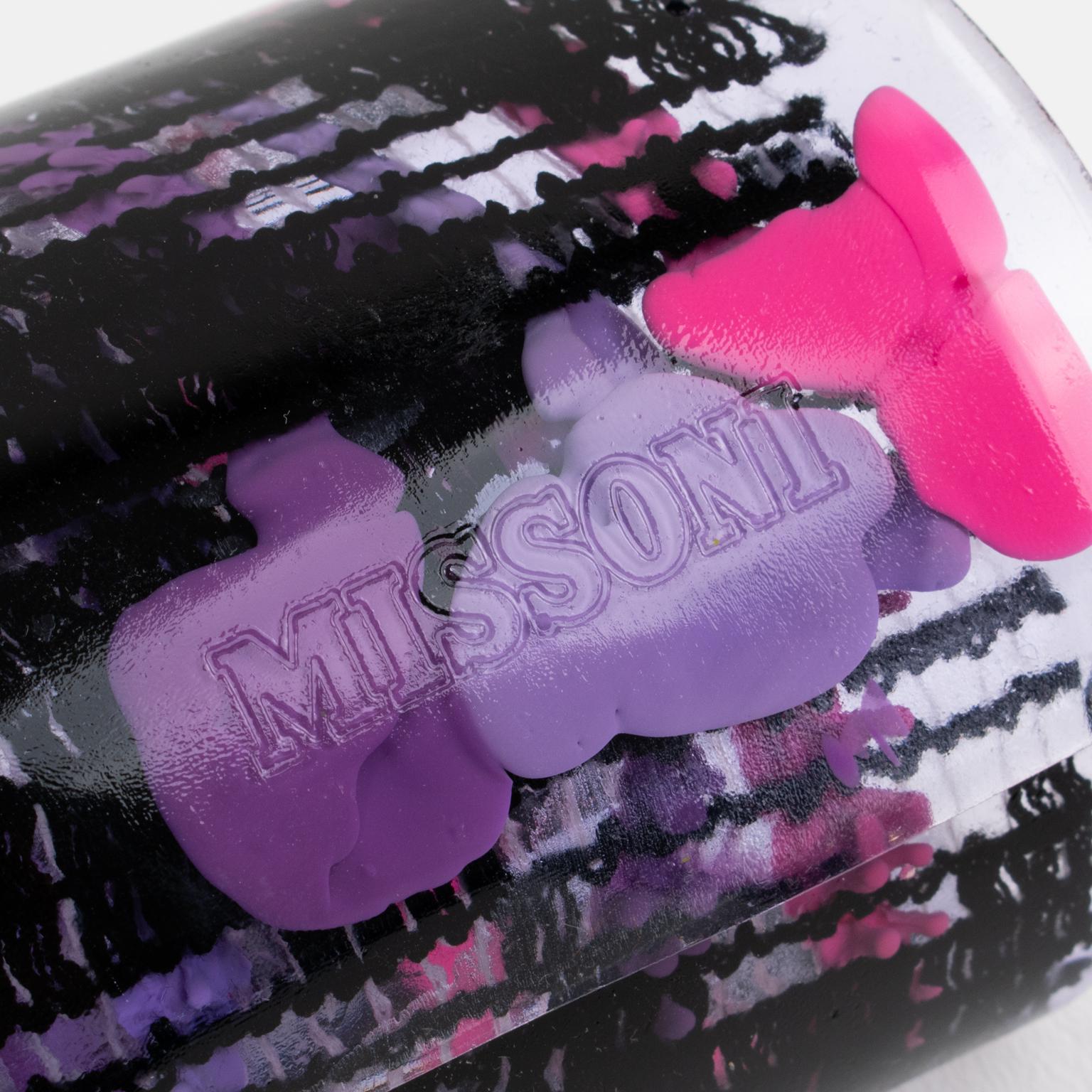 Missoni Italy Black and Purple Soft Plastic Bracelet Bangle Runway Spring 2014 For Sale 2