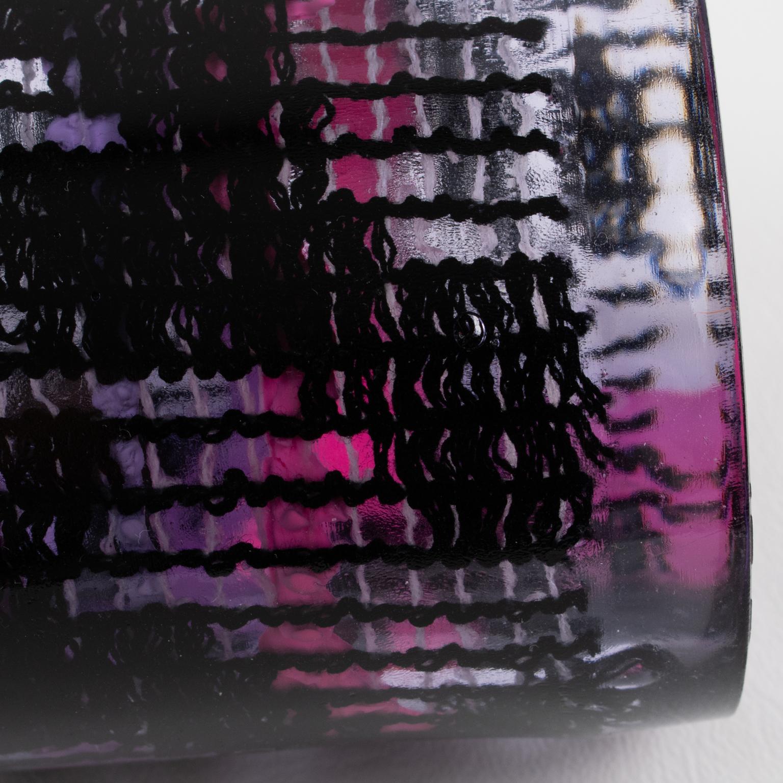 Missoni Italy Black and Purple Soft Plastic Bracelet Bangle Runway Spring 2014 For Sale 3