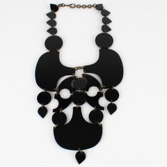 Missoni Italy Important Acrylic Lucite Geometric Bib Necklace