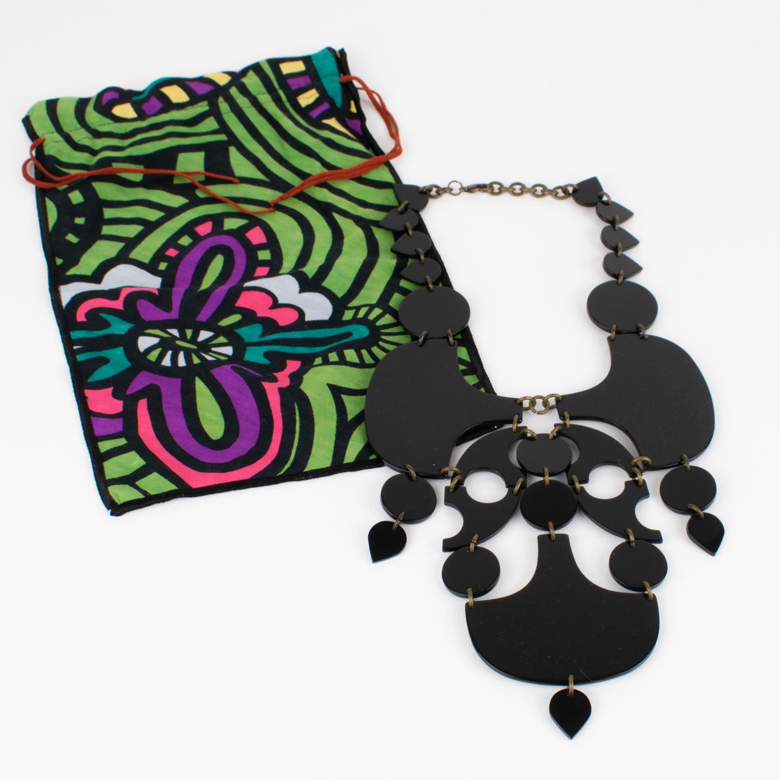 da uomo o donna Missoni Italia Importante Collana a Bavaglino Geometrica in Acrilico Lucite in vendita
