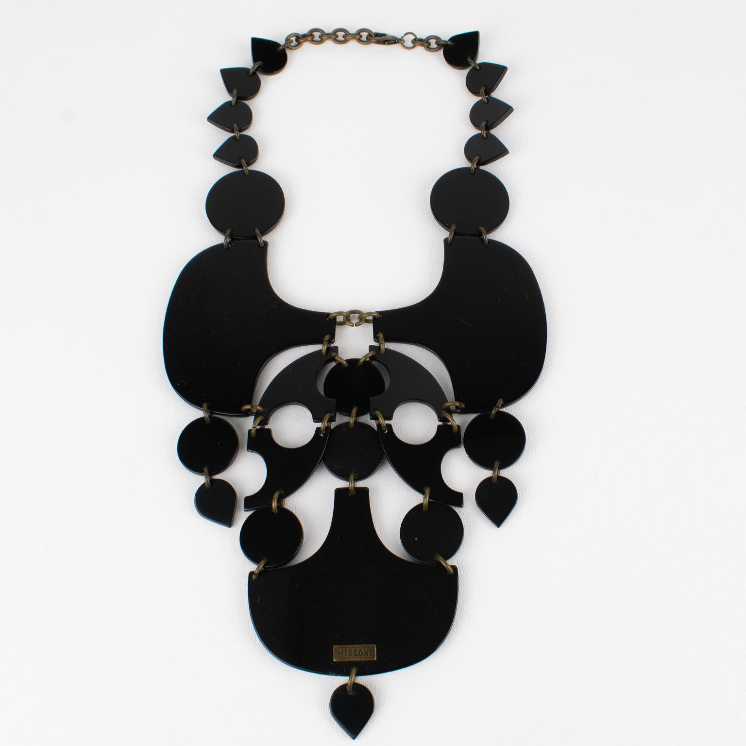 Missoni Italia Importante Collana a Bavaglino Geometrica in Acrilico Lucite in vendita 1