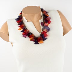 Missoni Italy Multicolor Resin Charm Necklace