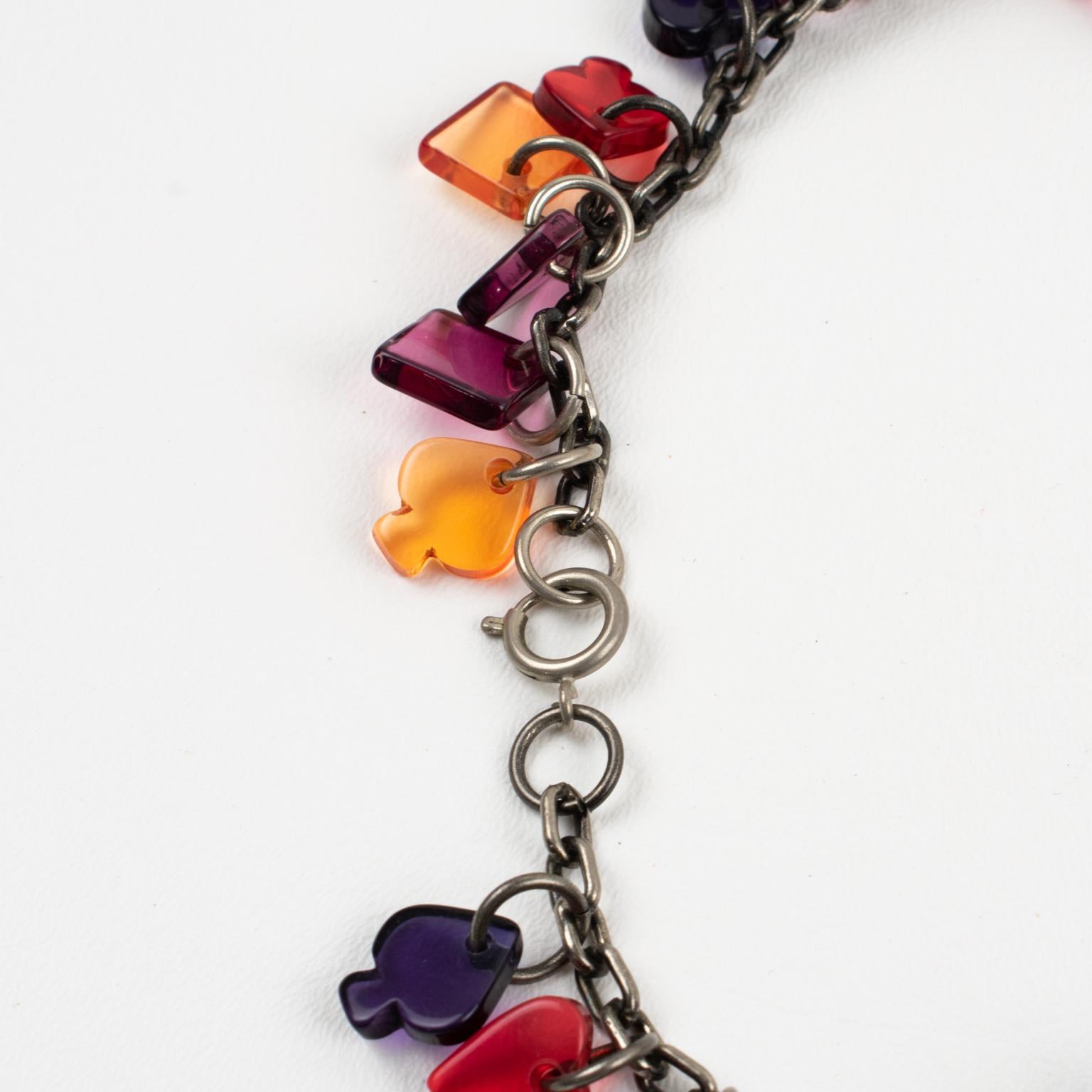 Women's or Men's Missoni Italy Multicolor Resin Charm Necklace