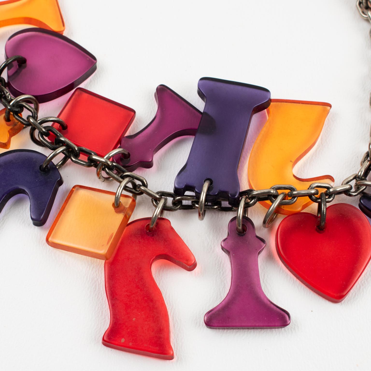 Missoni Italy Multicolor Resin Charm Necklace 1