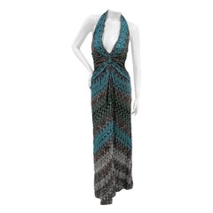 Missoni Knit Abstract Halter Maxi Dress