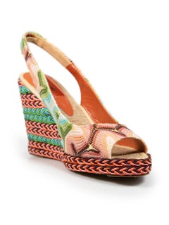 Missoni Knit Pattern Espadrille Wedge Sandals Size IT 40