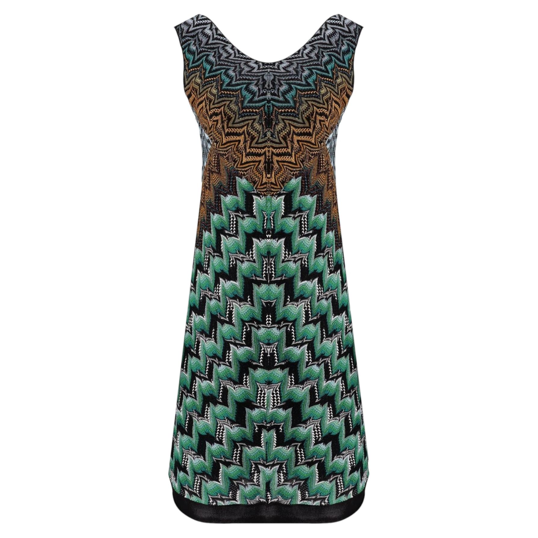 Missoni Knitted Chevron Zigzag Pattern Dress
