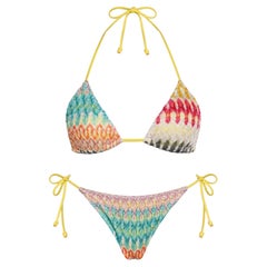 Missoni, knitted multi bikini in pastel tone