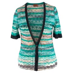 Missoni Knitted Patterned Cropped Sleeved Cardigan