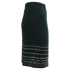 Minifalda de punto de Missoni con detalles a rayas, en viscosa color oliva