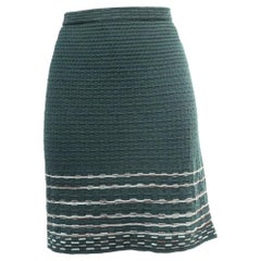 Minifalda de punto de Missoni con detalles a rayas, en viscosa color oliva