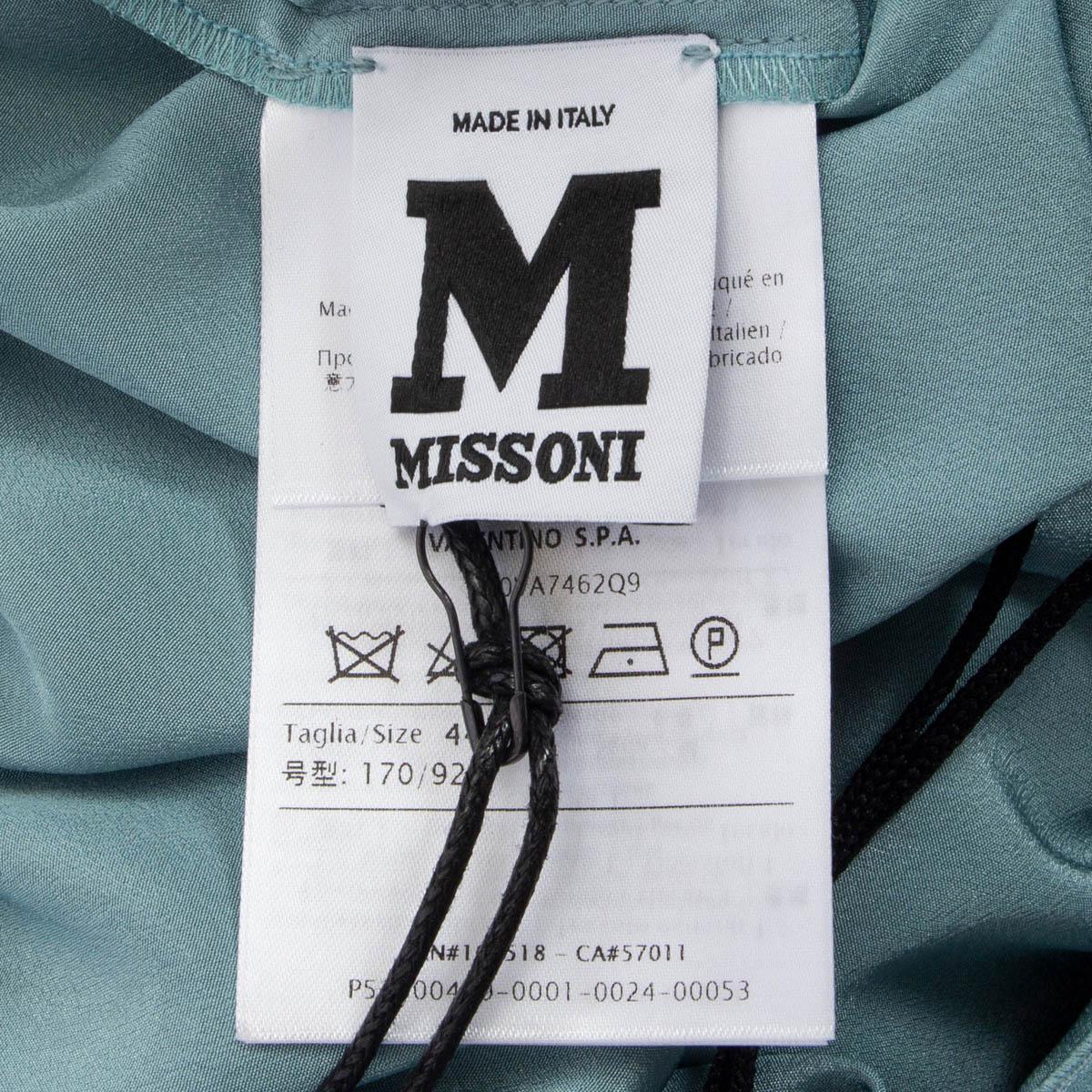 Women's MISSONI light blue silk SCALE PRINT OPEN BACK SLEEVELESS MAXI Dress 44 L For Sale