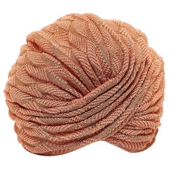 Missoni Turbante de punto de lúrex naranja claro