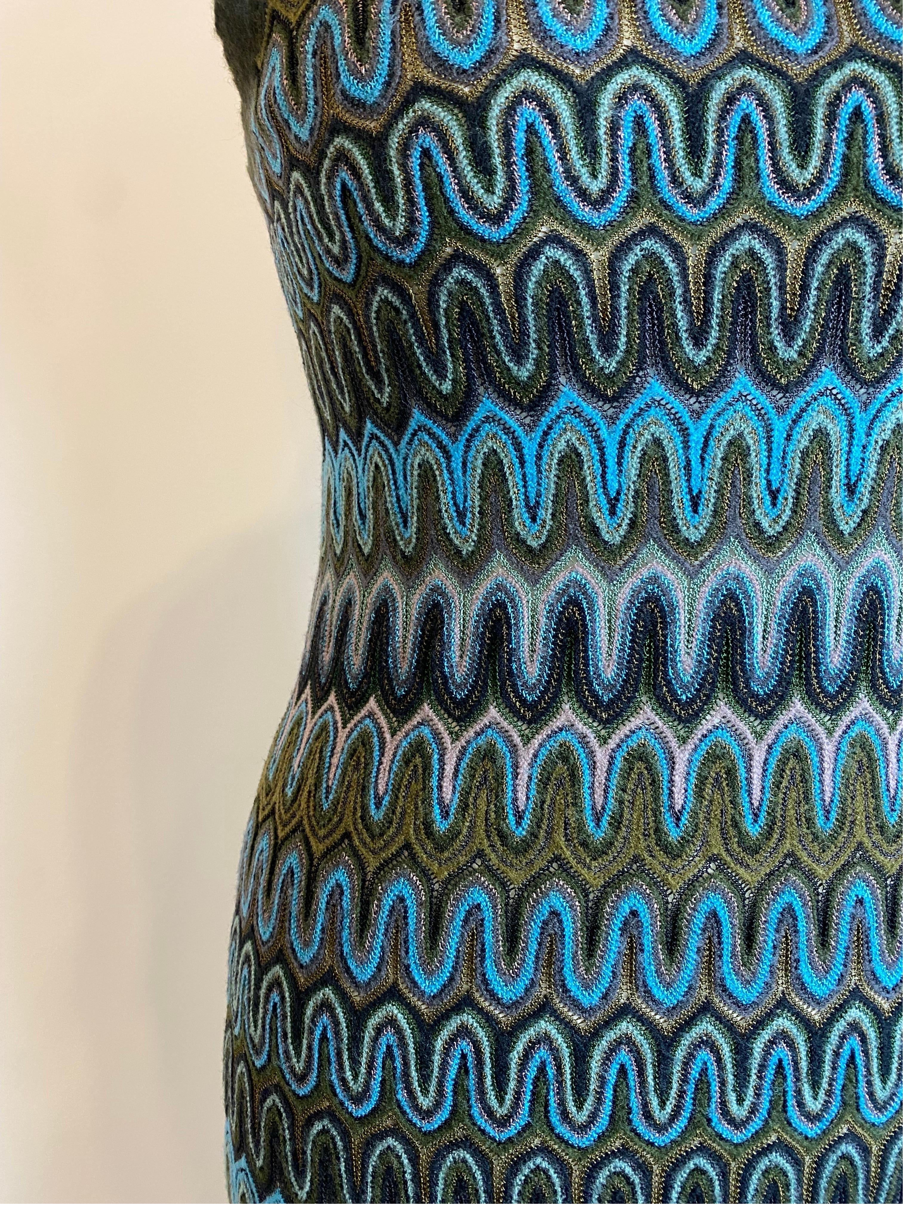 Women's or Men's Missoni long blue and green viscose Dress For Sale