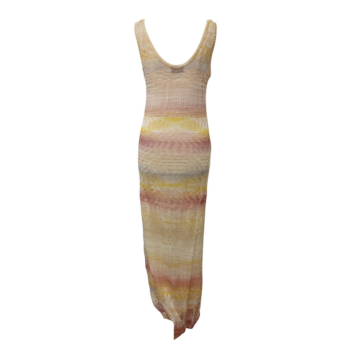 Long dress
100% Viscose 
Multicolor shades
Sleeveless
Perforated
Maximum length cm 150 (59 inches)

