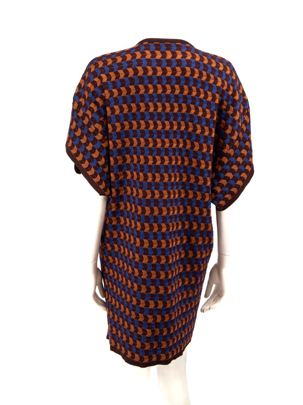Noir Missoni Long Patterned Short Sleeve Dress Size L en vente