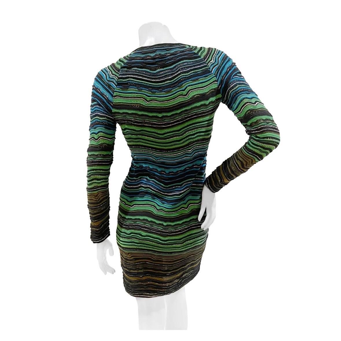 Missoni Langarm-Wellenstrickkleid (Schwarz) im Angebot