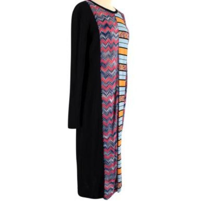 Missoni M Collection Panelled Zig Zag Knit Midi Dress In Excellent Condition For Sale In London, GB
