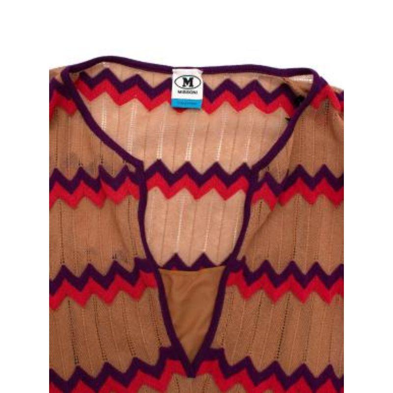 Women's Missoni M  Collection Tan Zig-Zag Knit Kaftan Dress For Sale