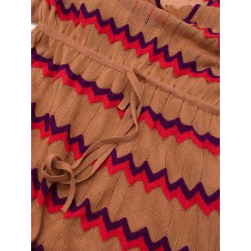 Missoni M  Collection Tan Zig-Zag Knit Kaftan Dress For Sale 2