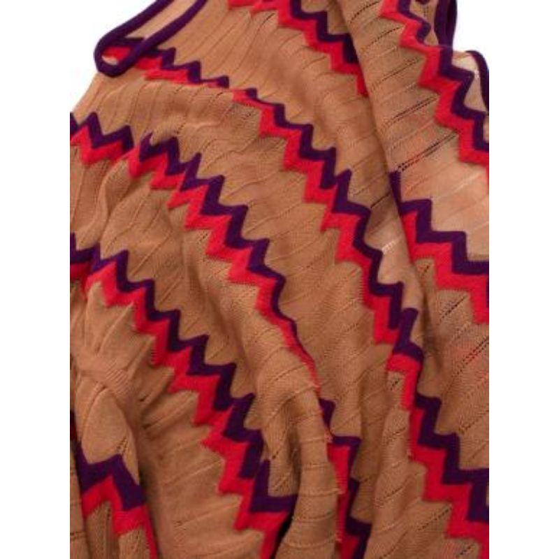 Missoni M  Collection Tan Zig-Zag Knit Kaftan Dress For Sale 3
