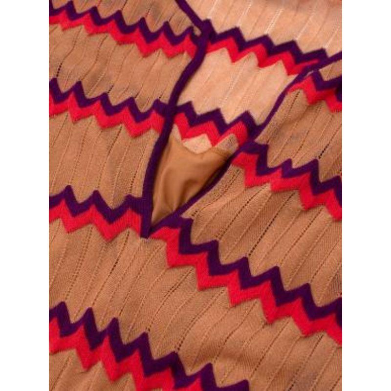 Missoni M  Collection Tan Zig-Zag Knit Kaftan Dress For Sale 4