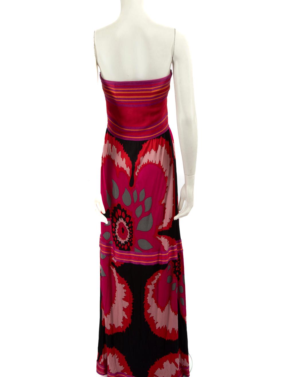 Red Missoni M Missoni Abstract Jersey Strapless Maxi Dress Size M