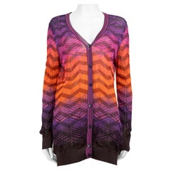 Missoni M Missoni Abstract Pattern Knit Mid-Length Cardigan Size L