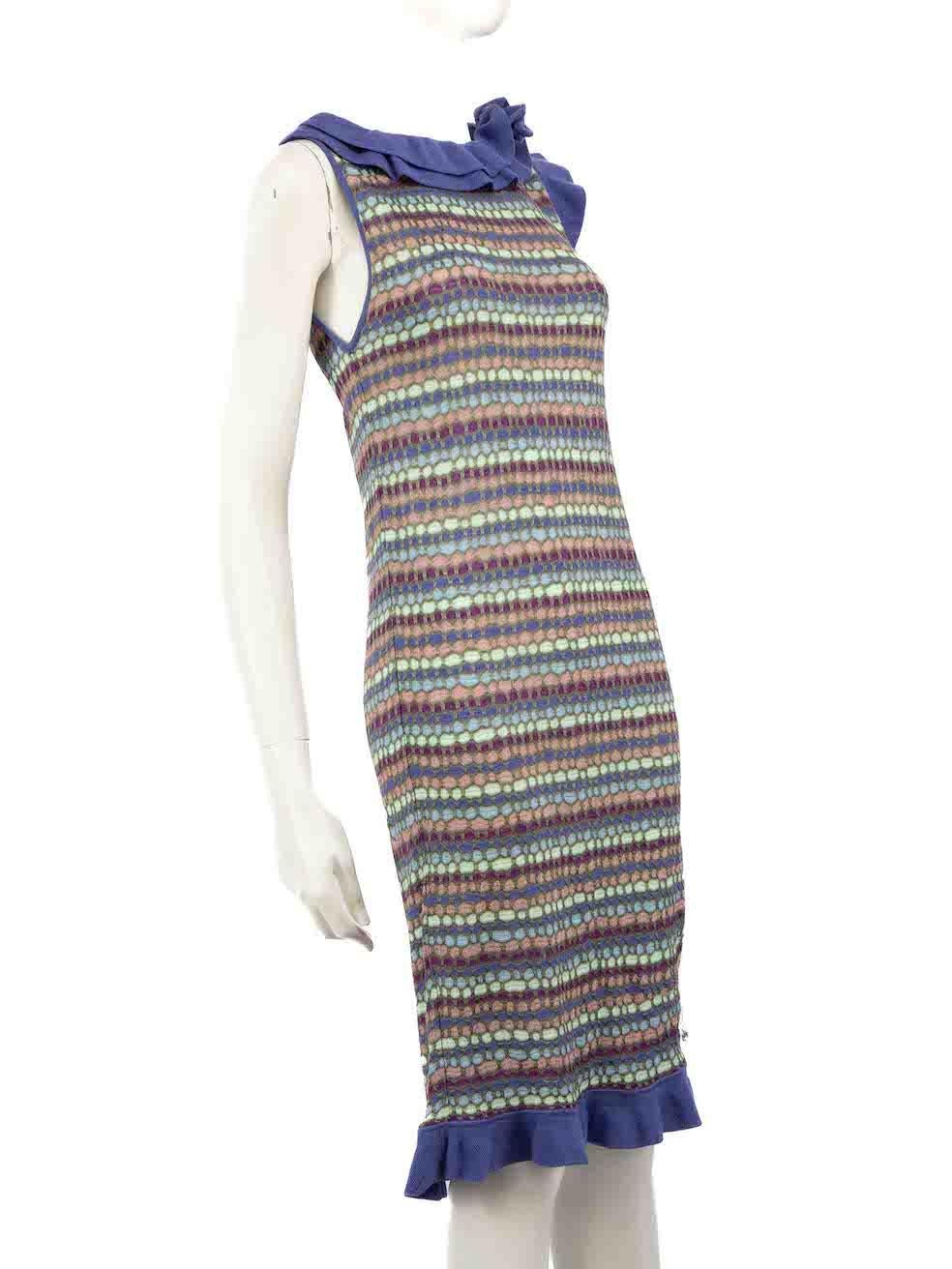 CONDITION is Very good. Minimal wear to dress is evident. Minimal wear to the front near the hemline is seen with a pull to weave on this used M Missoni designer resale item.
 
 
 
 Details
 
 
 Multicolour- purple tone
 
 Viscose
 
 Knit dress
 
