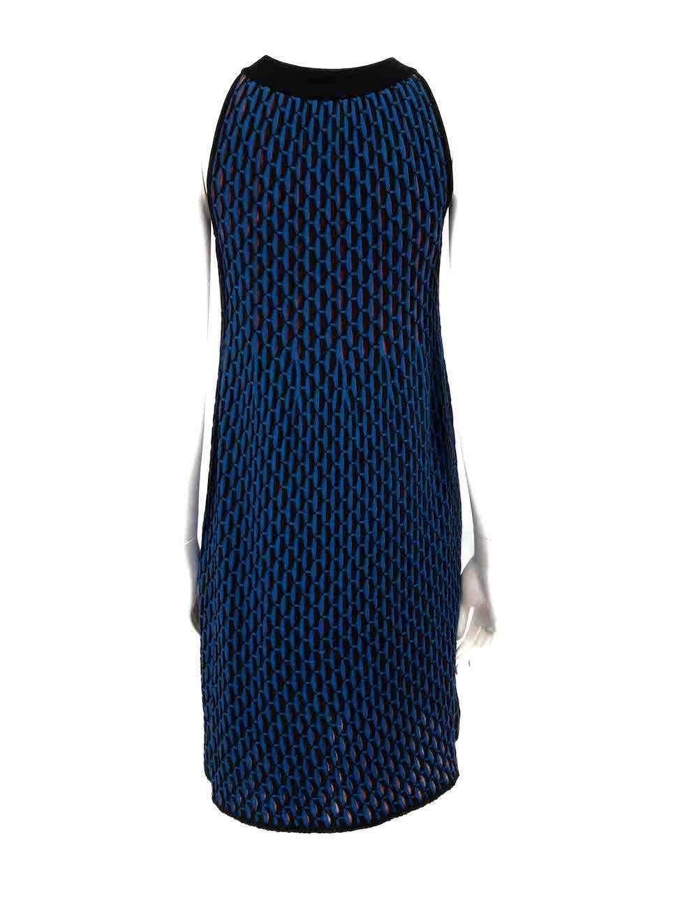 Missoni M Missoni Blue Abstract Pattern Knitted Mini Dress Size S In Good Condition For Sale In London, GB