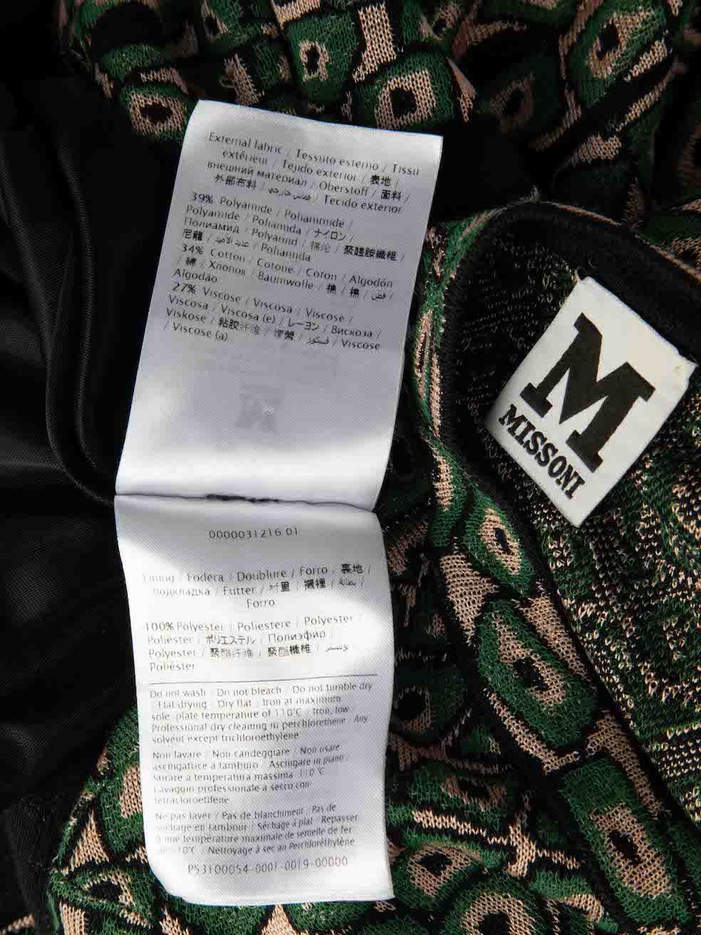 Missoni M Missoni Green Patterned Jacquard Knit Dress Size S For Sale 1