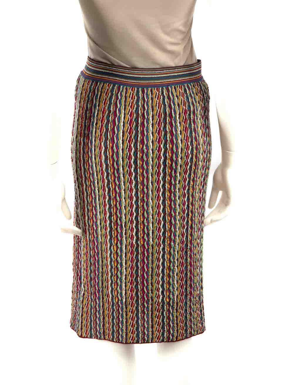 Missoni M Missoni Limited Striped Knit Midi Skirt Size L In Good Condition In London, GB