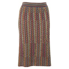 Missoni M Missoni Limited Falda Midi de Punto a Rayas Talla L