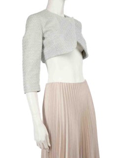 Missoni M Missoni Pale Blue Metallic Weave Cropped Jacket Size S