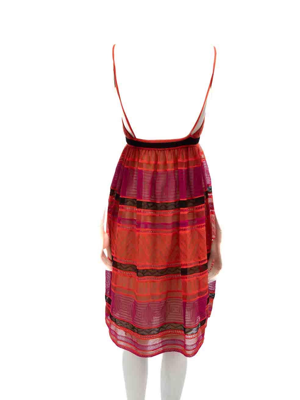Missoni M Missoni Red Striped Knee Length Dress Size S In Good Condition For Sale In London, GB