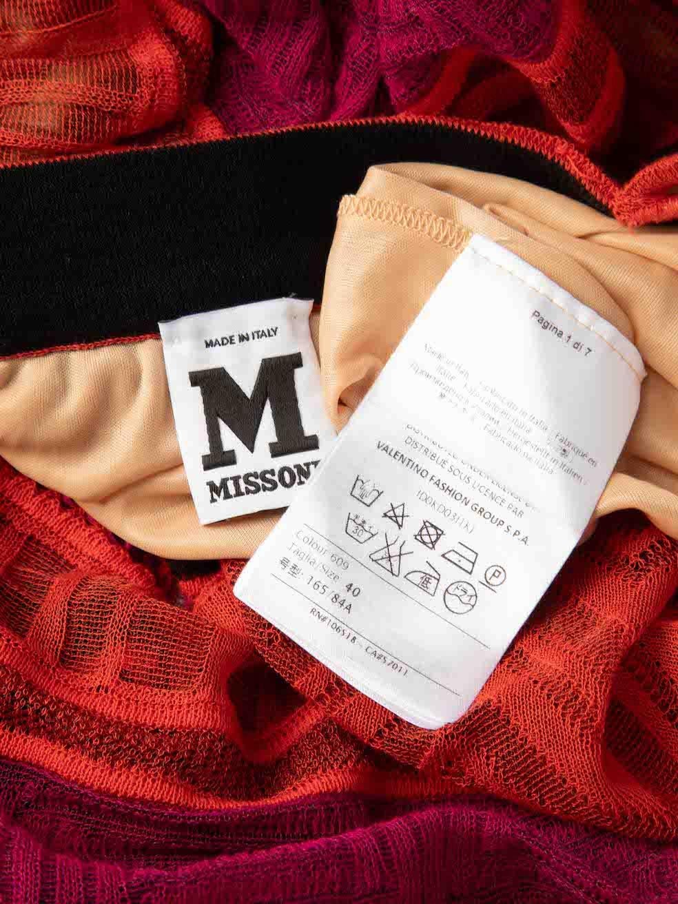 Missoni M Missoni Red Striped Knee Length Dress Size S 1