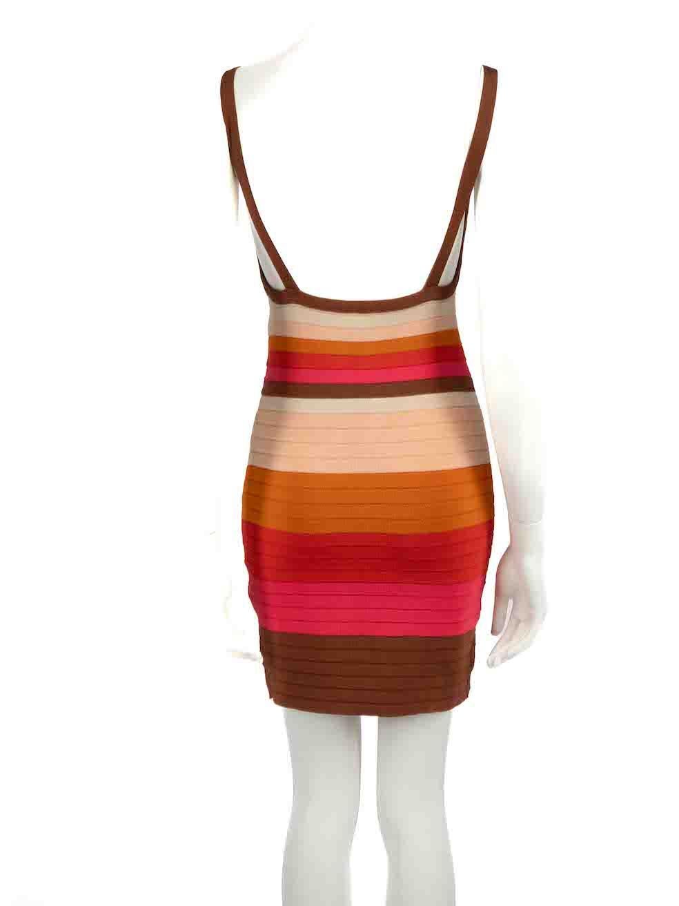 Missoni M Missoni Stripe Pattern Bodycon Knit Mini Dress Size M In Good Condition For Sale In London, GB