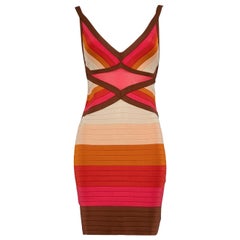 Missoni M Missoni Stripe Pattern Bodycon Knit Mini Dress Size M