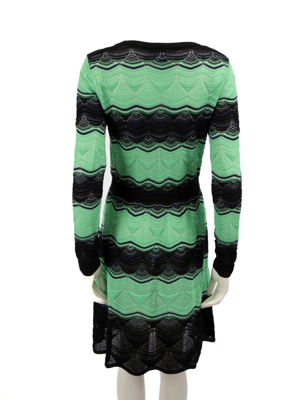 Missoni M Missoni Vestido de punto a rayas hasta la rodilla Talla L Negro en venta