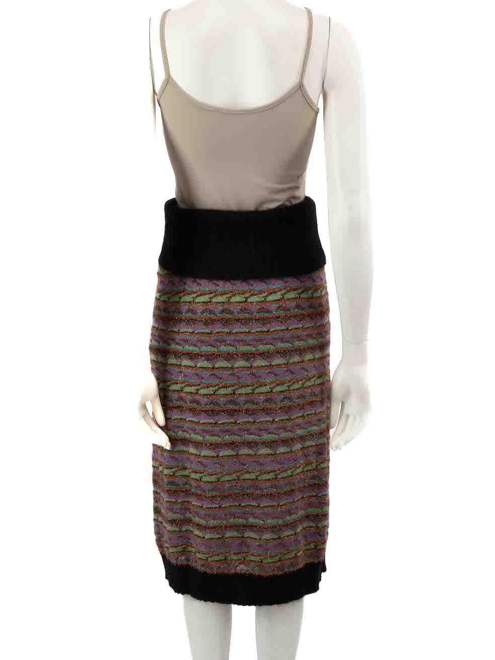 Missoni M Missoni Wool Patterned Knit Skirt Size M In Good Condition For Sale In London, GB