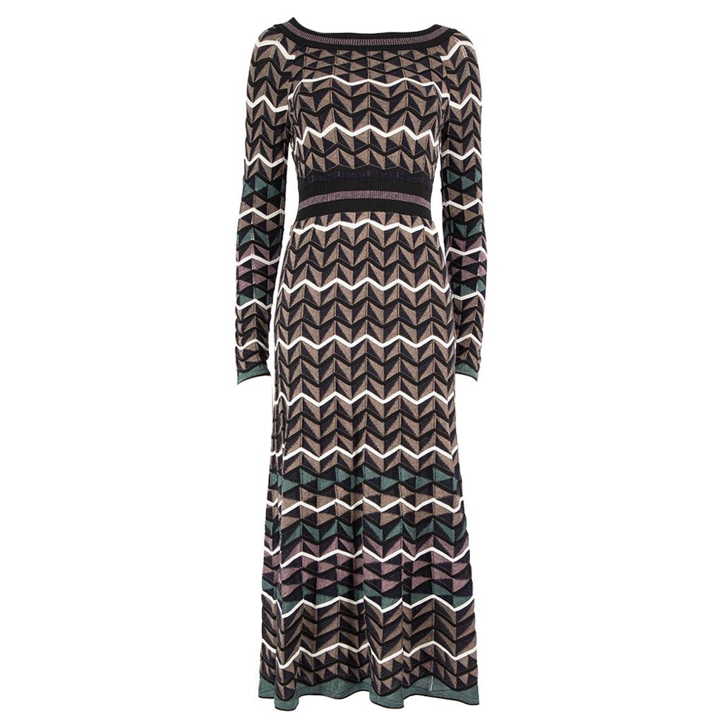 Missoni M Missoni Zig Zag Pattern Knit Midi Dress Size M