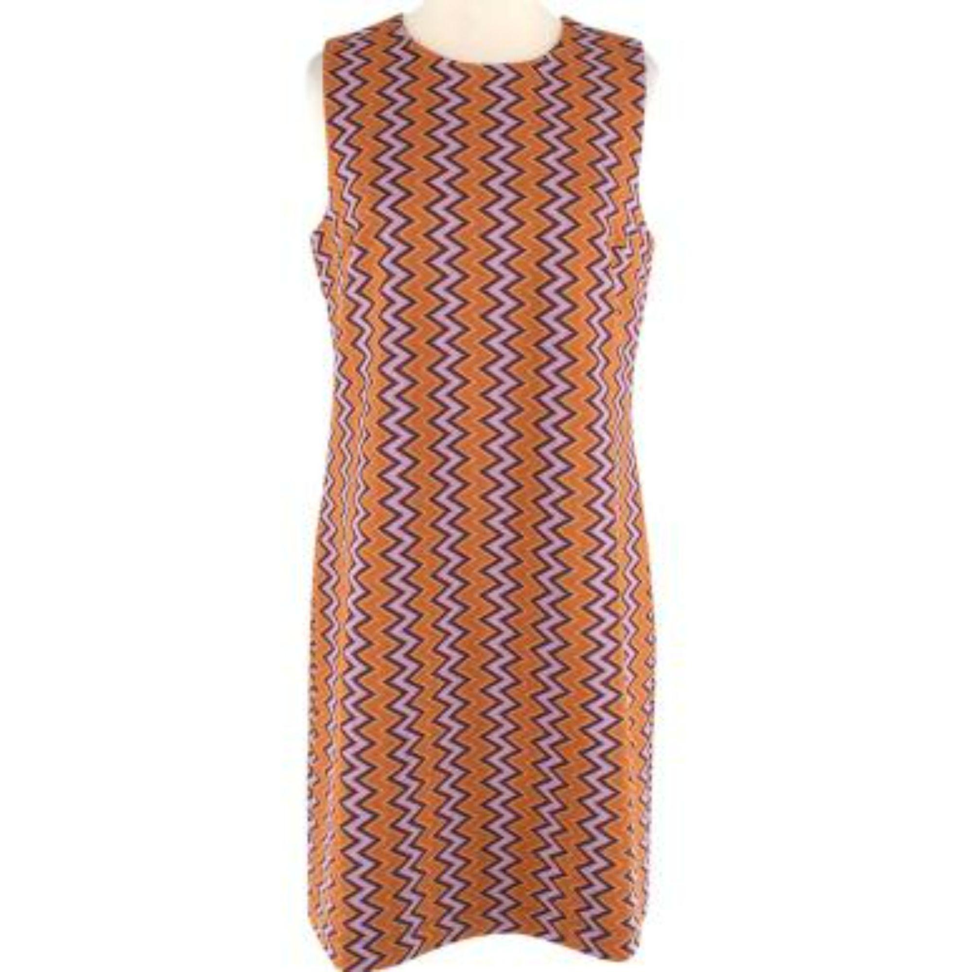 Missoni M Orange Zig Zag Printed Coat & Dress Suit For Sale 1