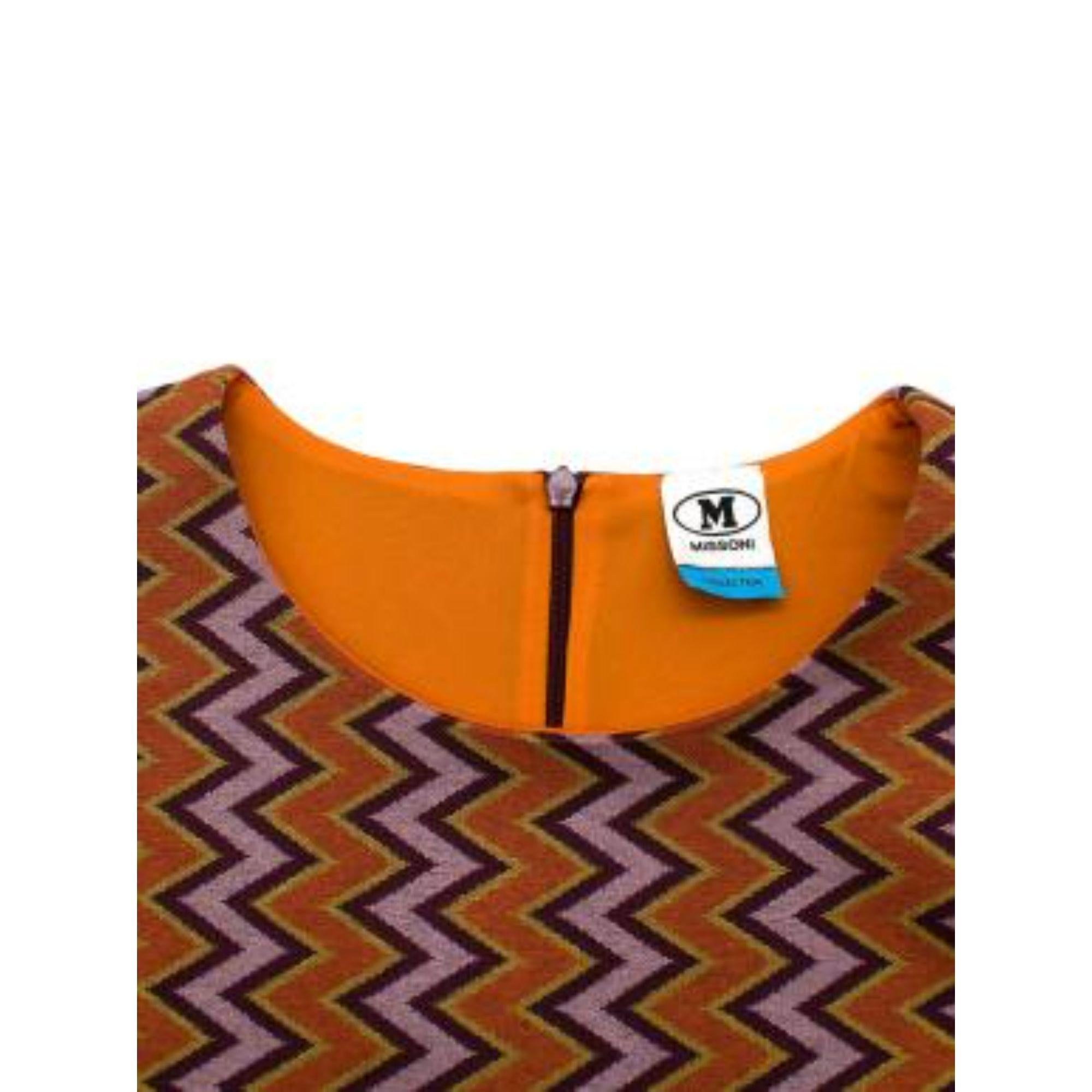 Missoni M Orange Zig Zag Printed Coat & Dress Suit For Sale 2