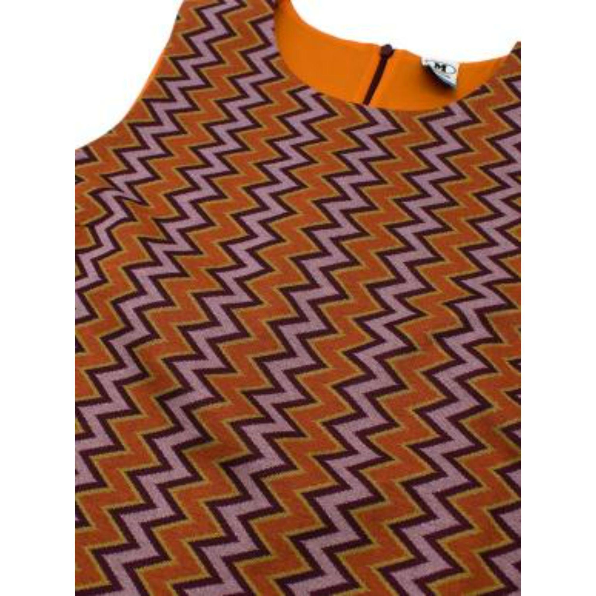 Missoni M Orange Zig Zag Printed Coat & Dress Suit For Sale 3