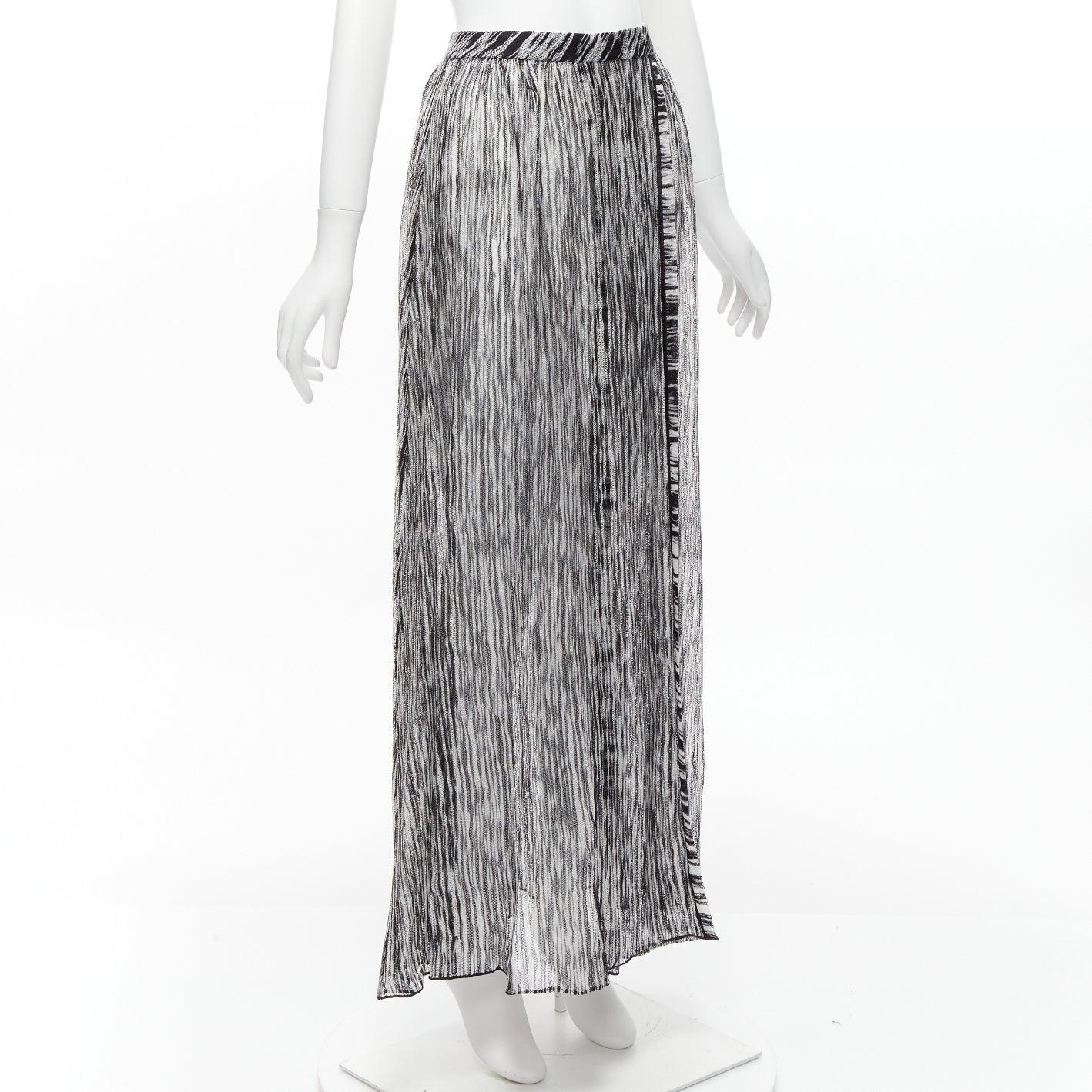 MISSONI Mare black white melange knit elastic wrap sarong skirt IT38 XS In Excellent Condition For Sale In Hong Kong, NT