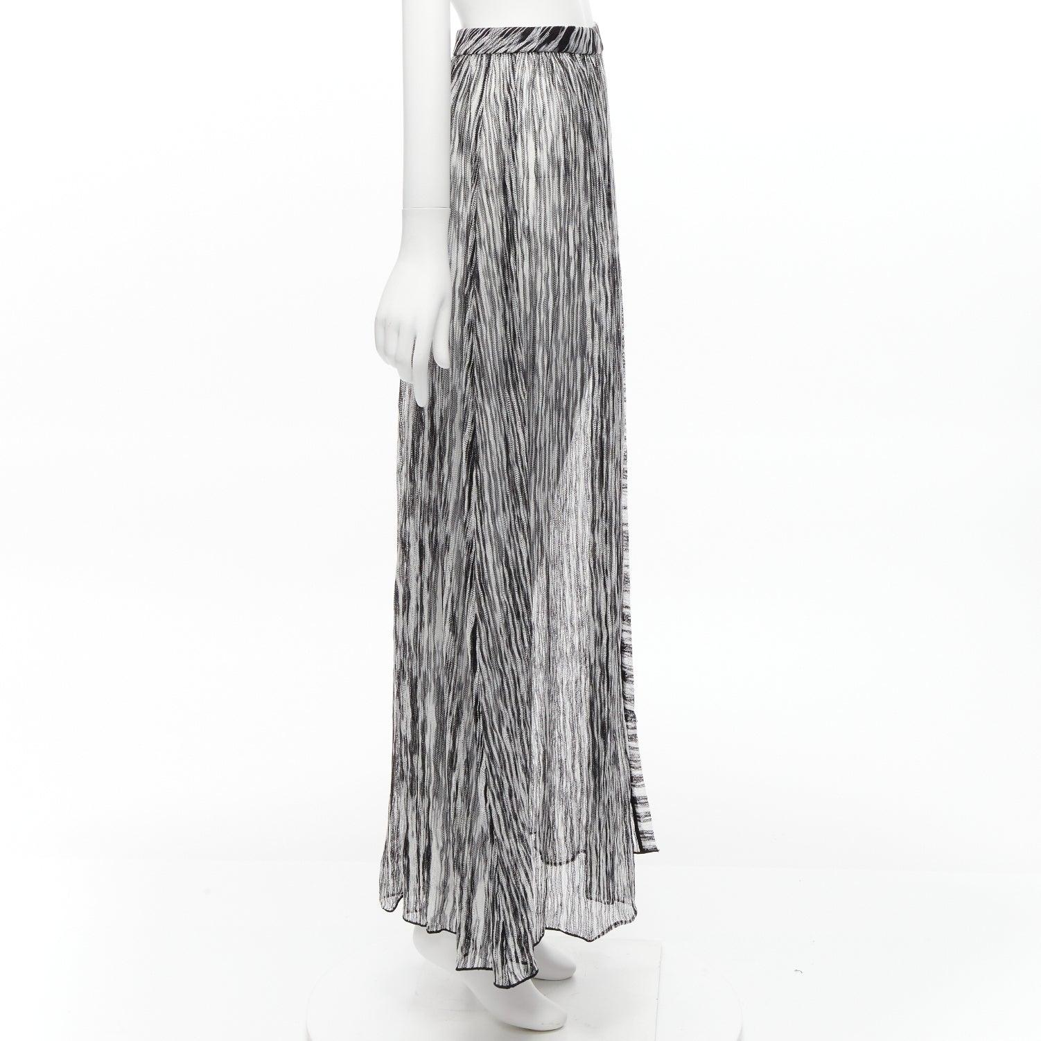 Women's MISSONI Mare black white melange knit elastic wrap sarong skirt IT38 XS For Sale