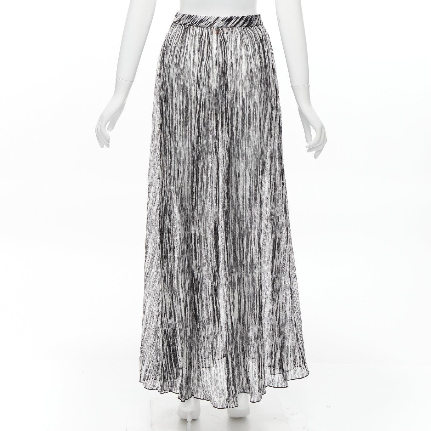 MISSONI Mare black white melange knit elastic wrap sarong skirt IT38 XS For Sale 1