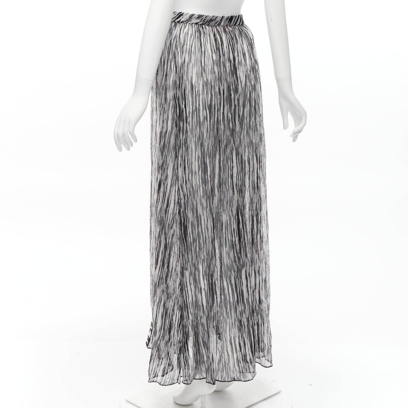 MISSONI Mare black white melange knit elastic wrap sarong skirt IT38 XS For Sale 2