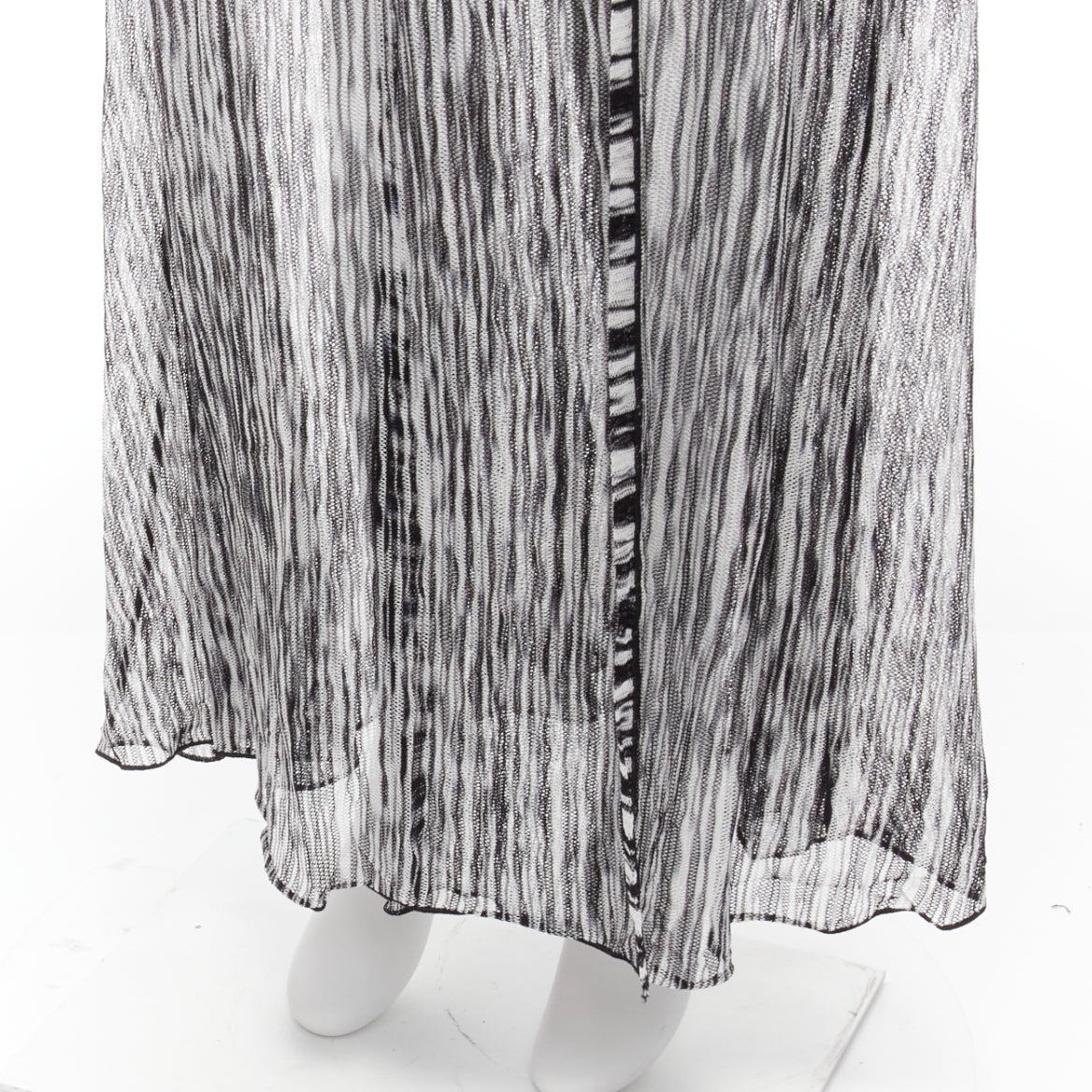 MISSONI Mare black white melange knit elastic wrap sarong skirt IT38 XS For Sale 3
