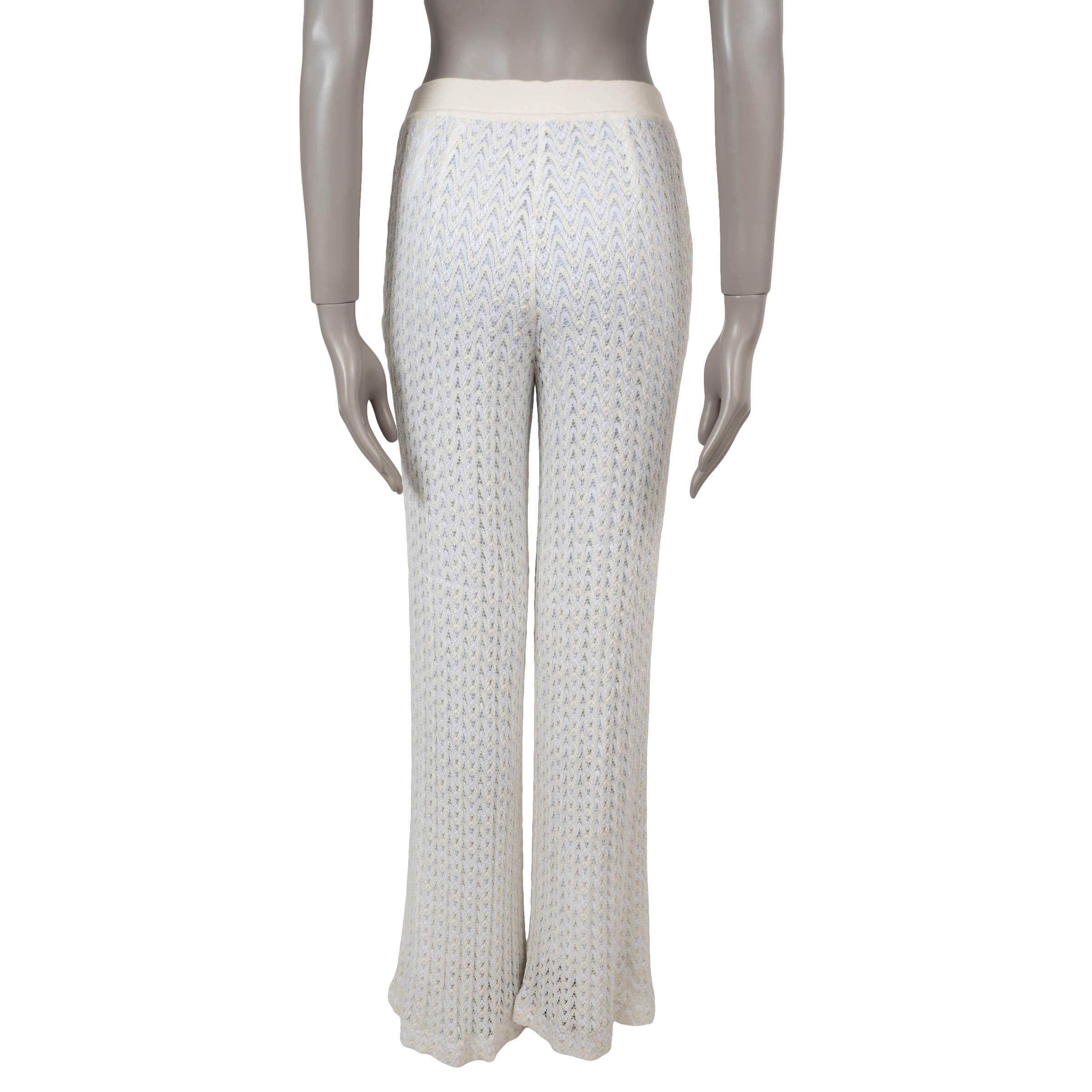 Gris Pantalon MISSONI MARE en viscose crème 2023 WIDE CROCHET Knit 42 M en vente